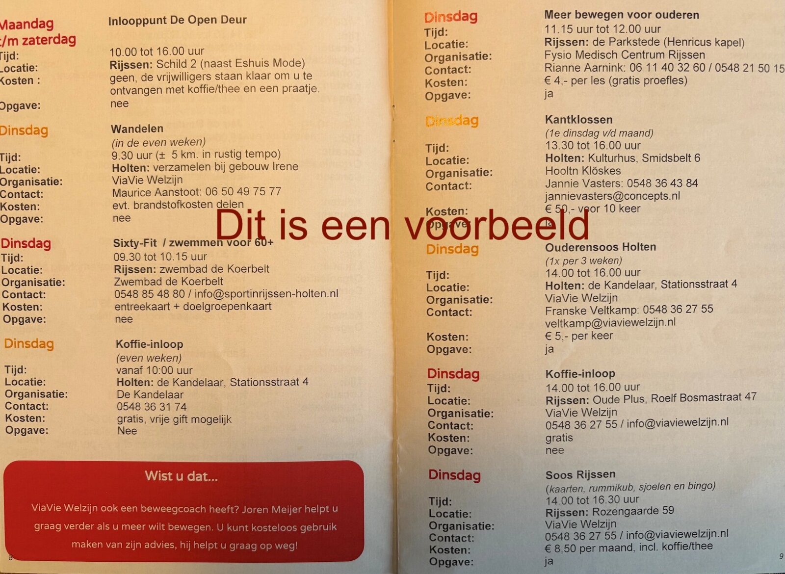 activiteitenoverzicht